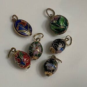 Vintage Cloisonné Egg Charms